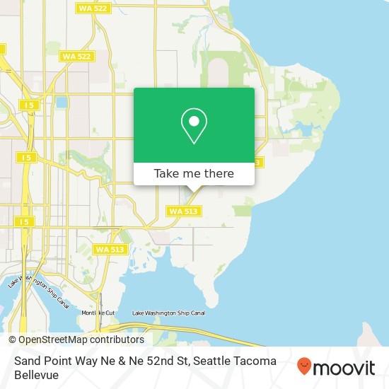 Sand Point Way Ne & Ne 52nd St map