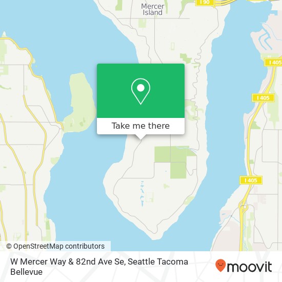 W Mercer Way & 82nd Ave Se map