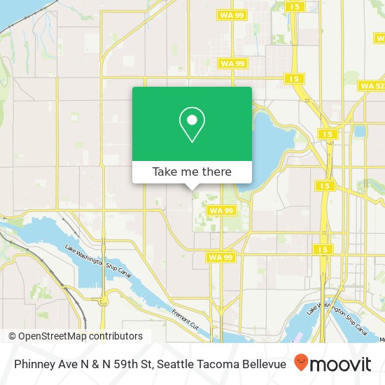 Phinney Ave N & N 59th St map