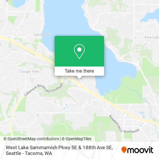 Mapa de West Lake Sammamish Pkwy SE & 188th Ave SE
