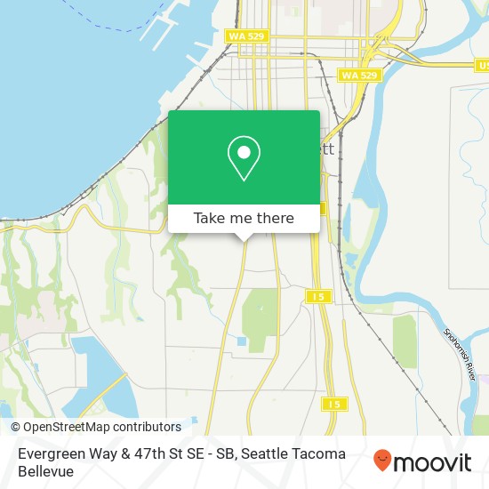 Evergreen Way & 47th St SE - SB map