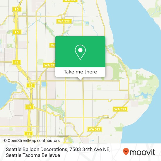 Seattle Balloon Decorations, 7503 34th Ave NE map