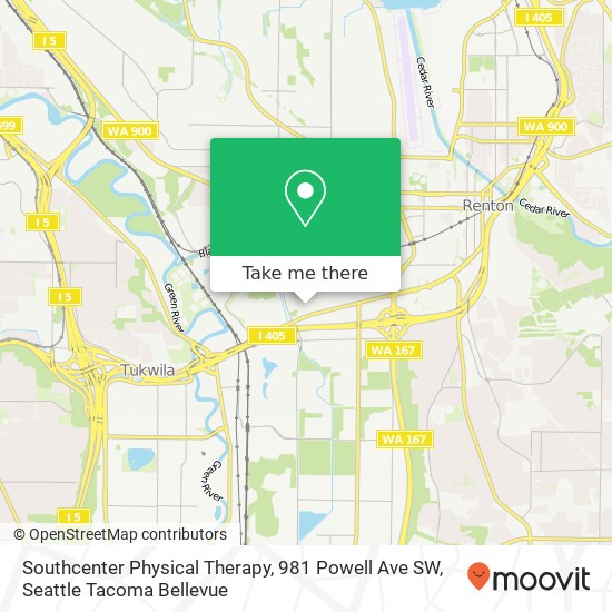 Mapa de Southcenter Physical Therapy, 981 Powell Ave SW