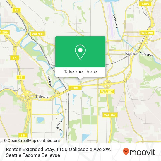 Renton Extended Stay, 1150 Oakesdale Ave SW map