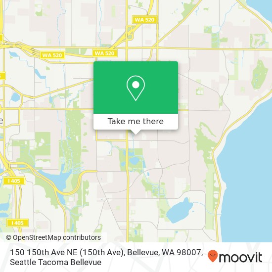 Mapa de 150 150th Ave NE (150th Ave), Bellevue, WA 98007