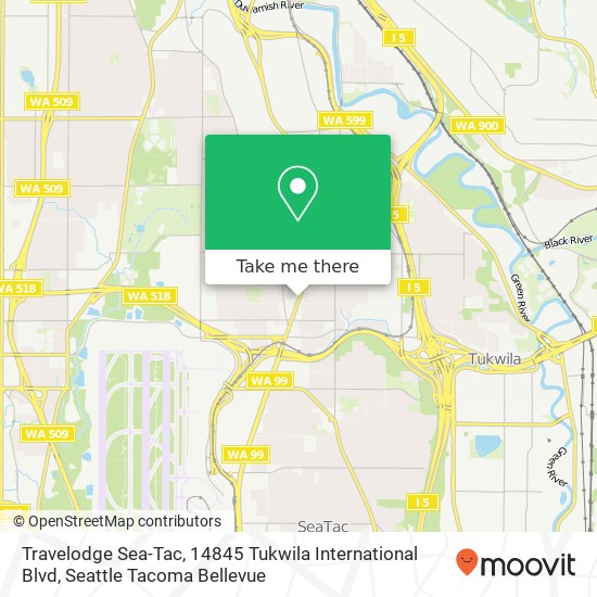 Travelodge Sea-Tac, 14845 Tukwila International Blvd map