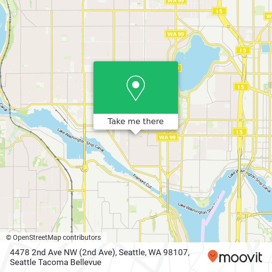 Mapa de 4478 2nd Ave NW (2nd Ave), Seattle, WA 98107