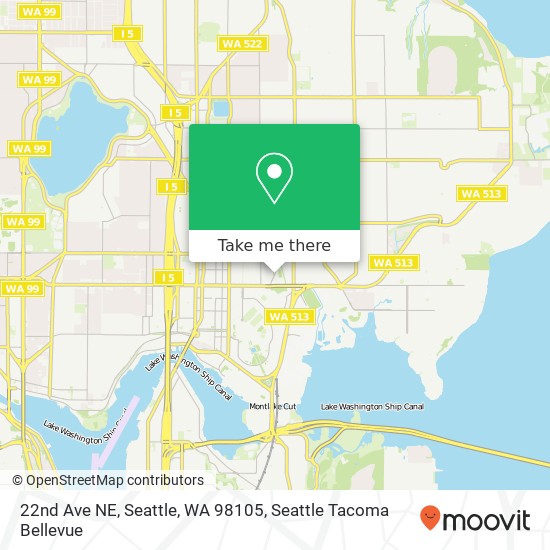 Mapa de 22nd Ave NE, Seattle, WA 98105