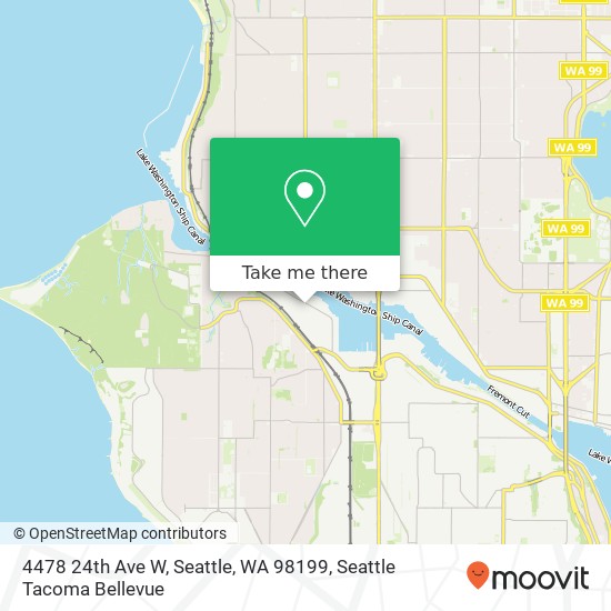 Mapa de 4478 24th Ave W, Seattle, WA 98199