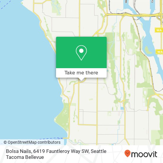 Mapa de Bolsa Nails, 6419 Fauntleroy Way SW