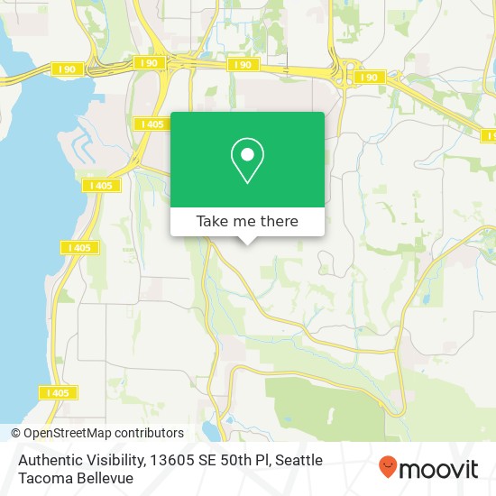 Mapa de Authentic Visibility, 13605 SE 50th Pl