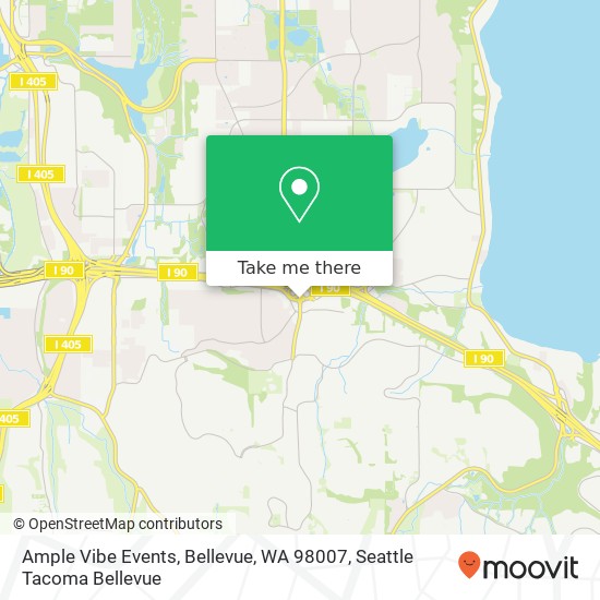 Mapa de Ample Vibe Events, Bellevue, WA 98007