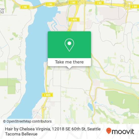 Mapa de Hair by Chelsea Virginia, 12018 SE 60th St