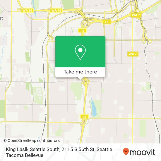 Mapa de King Lasik Seattle South, 2115 S 56th St