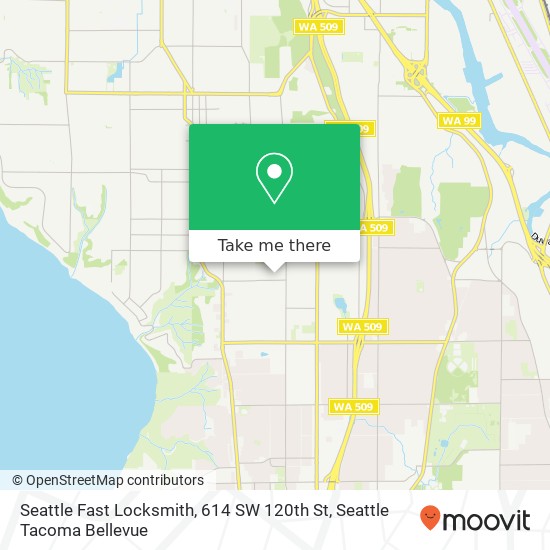 Mapa de Seattle Fast Locksmith, 614 SW 120th St
