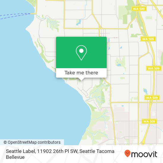 Mapa de Seattle Label, 11902 26th Pl SW