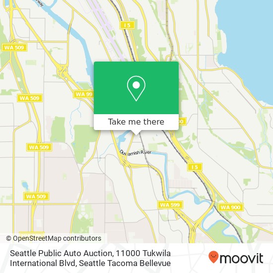 Seattle Public Auto Auction, 11000 Tukwila International Blvd map