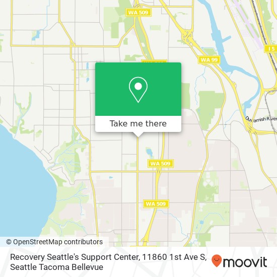 Recovery Seattle's Support Center, 11860 1st Ave S map
