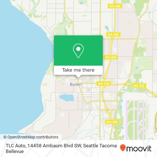 Mapa de TLC Auto, 14458 Ambaum Blvd SW