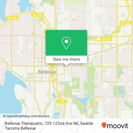 Mapa de Bellevue Therapuetic, 729 122nd Ave NE