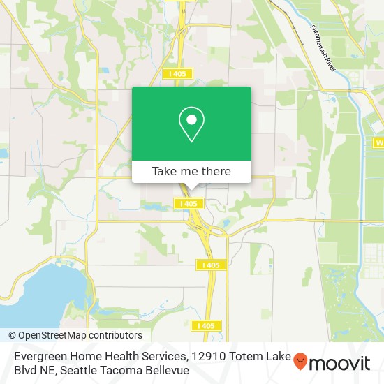 Mapa de Evergreen Home Health Services, 12910 Totem Lake Blvd NE