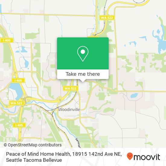 Mapa de Peace of Mind Home Health, 18915 142nd Ave NE