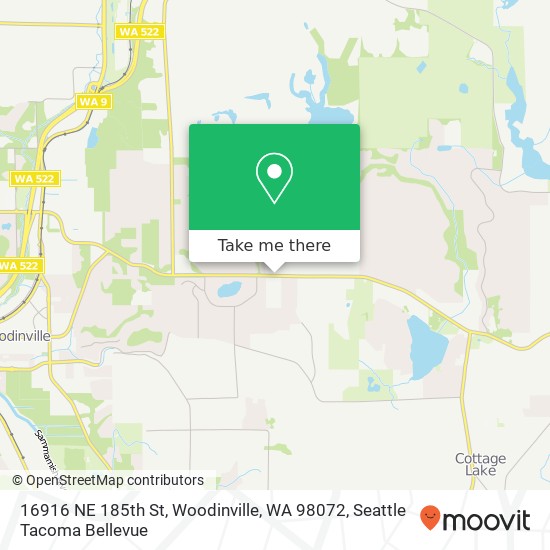 Mapa de 16916 NE 185th St, Woodinville, WA 98072