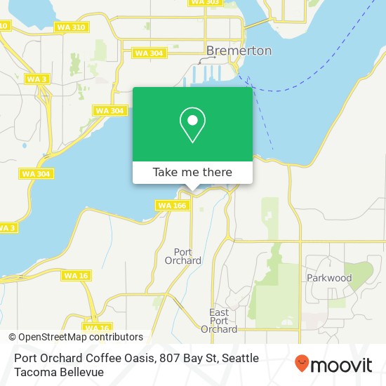 Mapa de Port Orchard Coffee Oasis, 807 Bay St