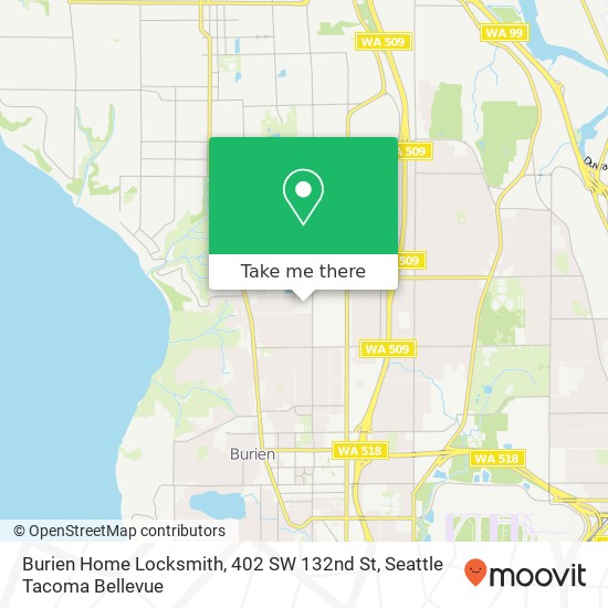 Mapa de Burien Home Locksmith, 402 SW 132nd St