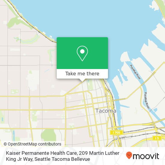 Mapa de Kaiser Permanente Health Care, 209 Martin Luther King Jr Way