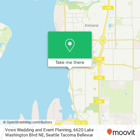 Vows Wedding and Event Planning, 6620 Lake Washington Blvd NE map