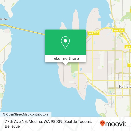 Mapa de 77th Ave NE, Medina, WA 98039