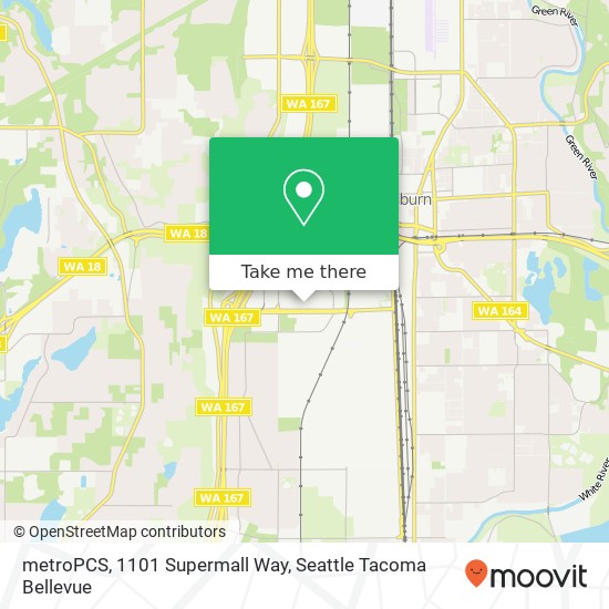 Mapa de metroPCS, 1101 Supermall Way