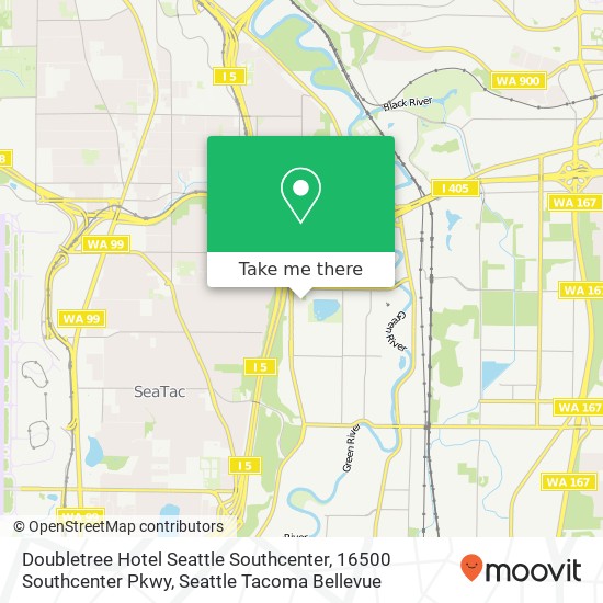 Mapa de Doubletree Hotel Seattle Southcenter, 16500 Southcenter Pkwy