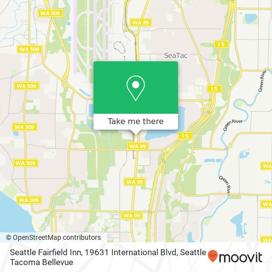 Mapa de Seattle Fairfield Inn, 19631 International Blvd