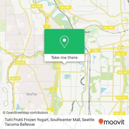 Mapa de Tutti Frutti Frozen Yogurt, Southcenter Mall