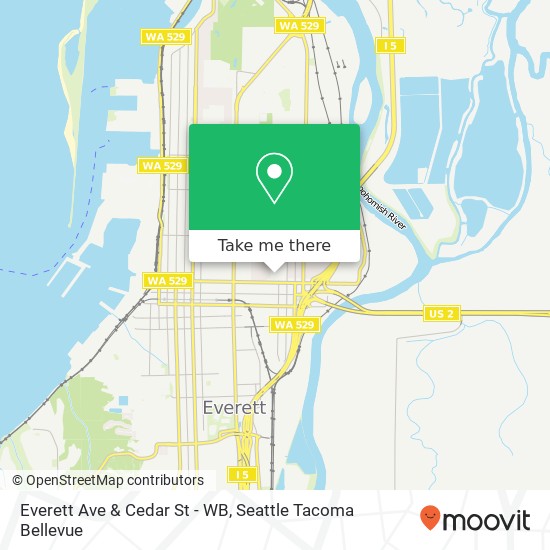 Everett Ave & Cedar St - WB map