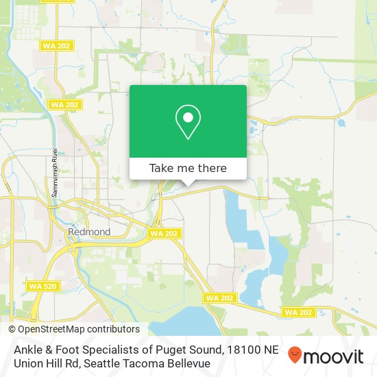 Mapa de Ankle & Foot Specialists of Puget Sound, 18100 NE Union Hill Rd