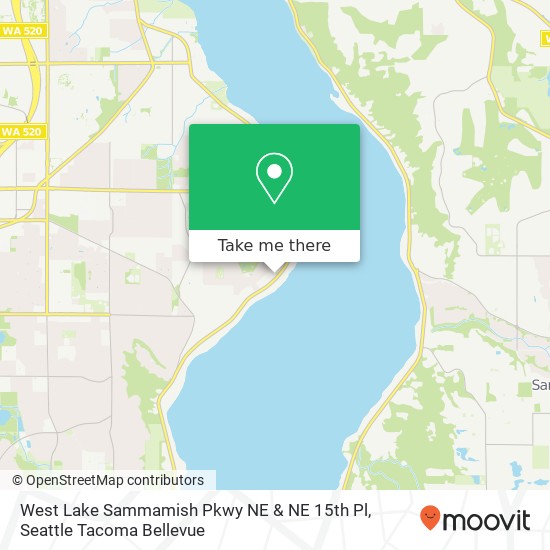 West Lake Sammamish Pkwy NE & NE 15th Pl map