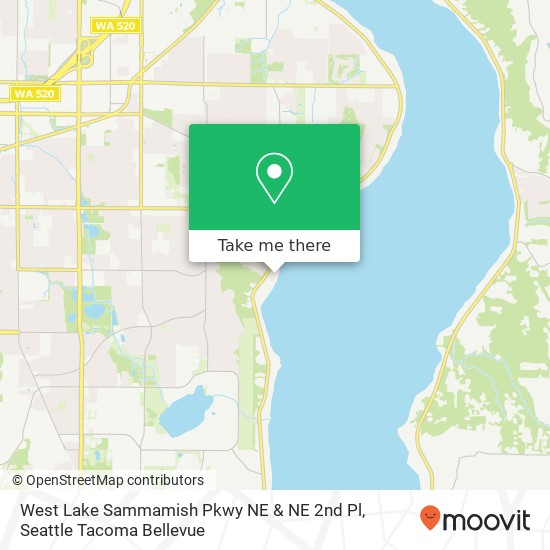 West Lake Sammamish Pkwy NE & NE 2nd Pl map