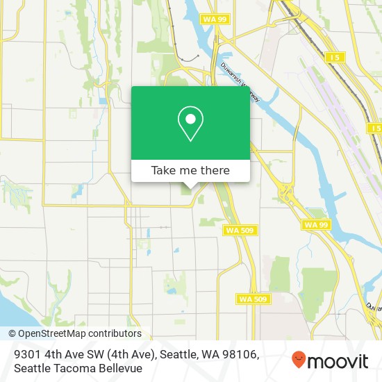 Mapa de 9301 4th Ave SW (4th Ave), Seattle, WA 98106