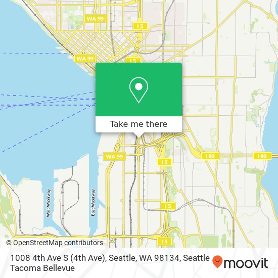 Mapa de 1008 4th Ave S (4th Ave), Seattle, WA 98134