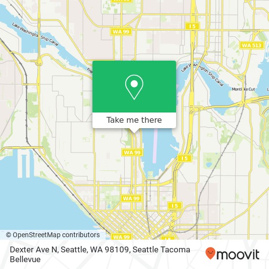 Mapa de Dexter Ave N, Seattle, WA 98109