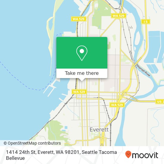 Mapa de 1414 24th St, Everett, WA 98201