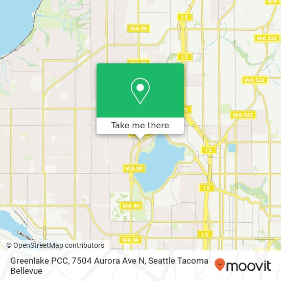 Mapa de Greenlake PCC, 7504 Aurora Ave N