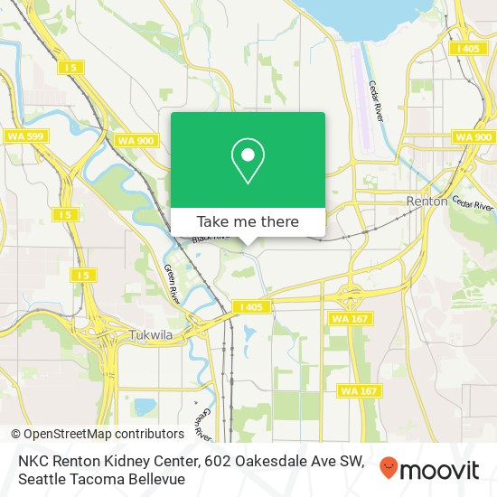 Mapa de NKC Renton Kidney Center, 602 Oakesdale Ave SW