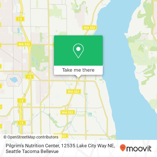 Mapa de Pilgrim's Nutrition Center, 12535 Lake City Way NE