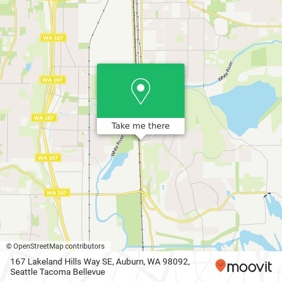Mapa de 167 Lakeland Hills Way SE, Auburn, WA 98092