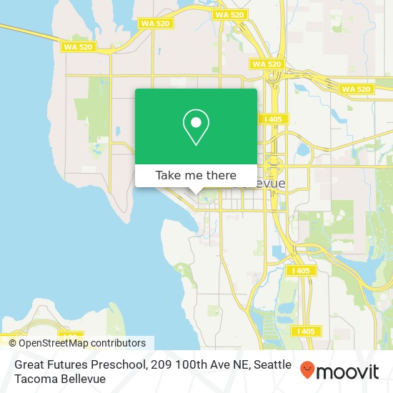 Mapa de Great Futures Preschool, 209 100th Ave NE