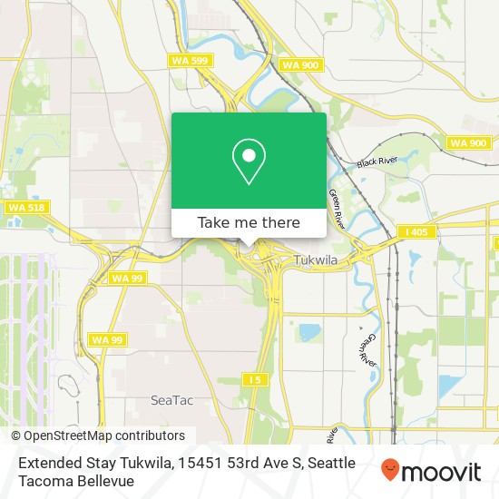 Mapa de Extended Stay Tukwila, 15451 53rd Ave S